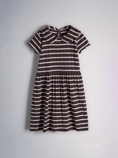 Dsiney Kidz - The Set 3pack Jersey Pointelle Short Sleeve Collared Dresses Pink/Brown/Stripe image 2