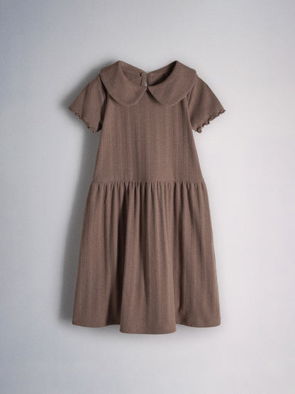 Dsiney Kidz - The Set 3pack Jersey Pointelle Short Sleeve Collared Dresses Pink/Brown/Stripe image 3