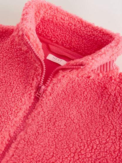 Dsiney Kidz - Coral Orange Zip Up Borg Jacket (3-16yrs) image 10