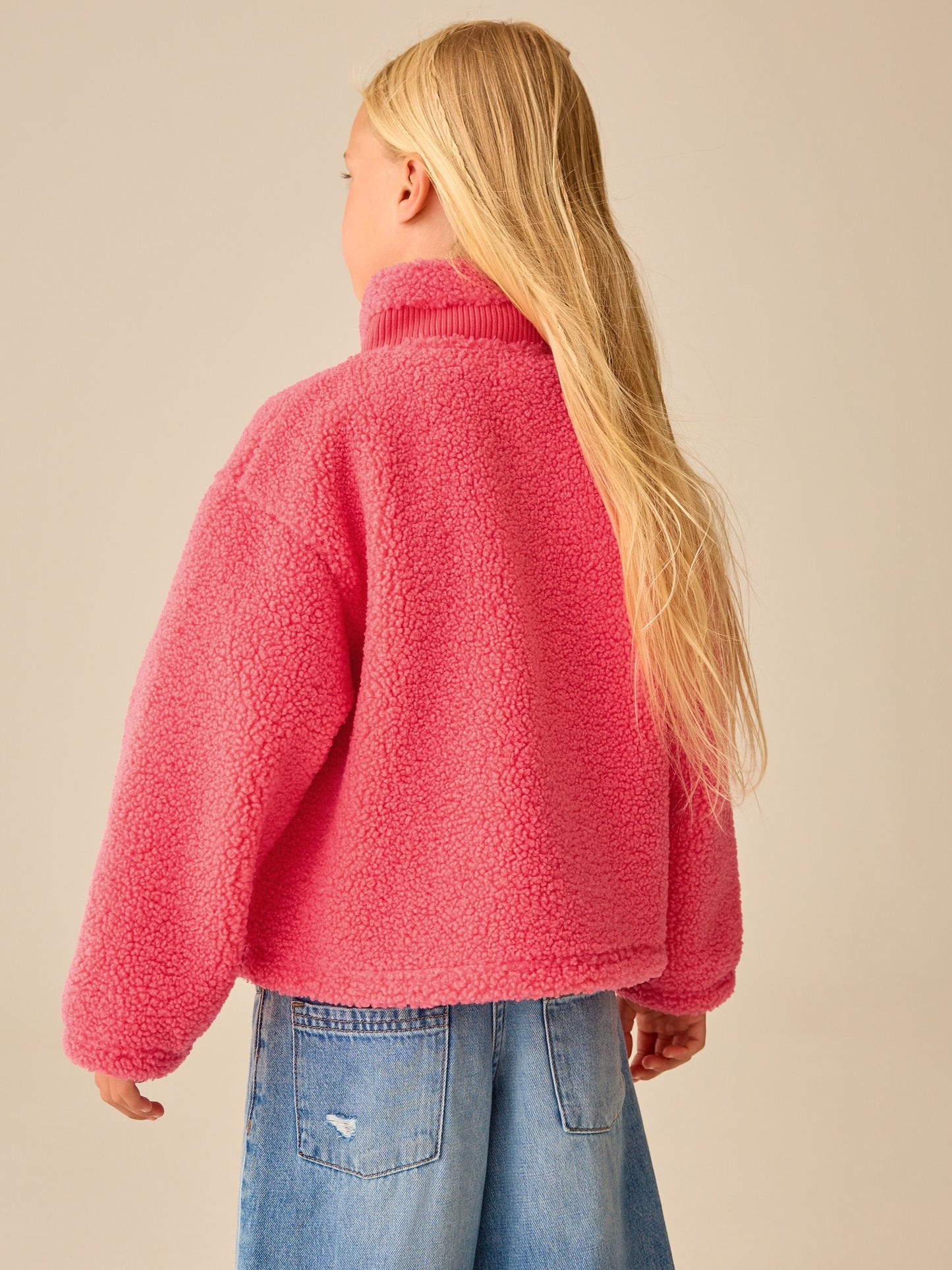 Dsiney Kidz - Coral Orange Zip Up Borg Jacket (3-16yrs) image 5