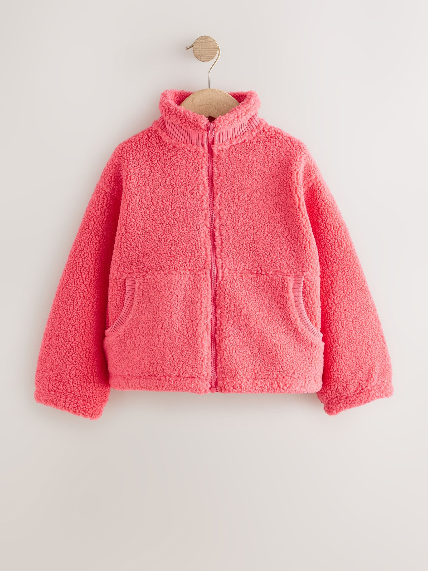 Dsiney Kidz - Coral Orange Zip Up Borg Jacket (3-16yrs) image 7
