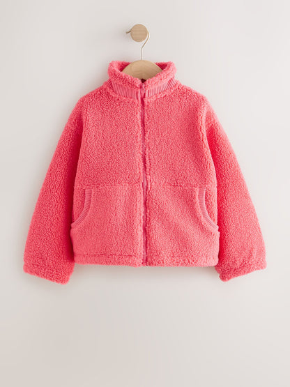 Dsiney Kidz - Coral Orange Zip Up Borg Jacket (3-16yrs) image 7