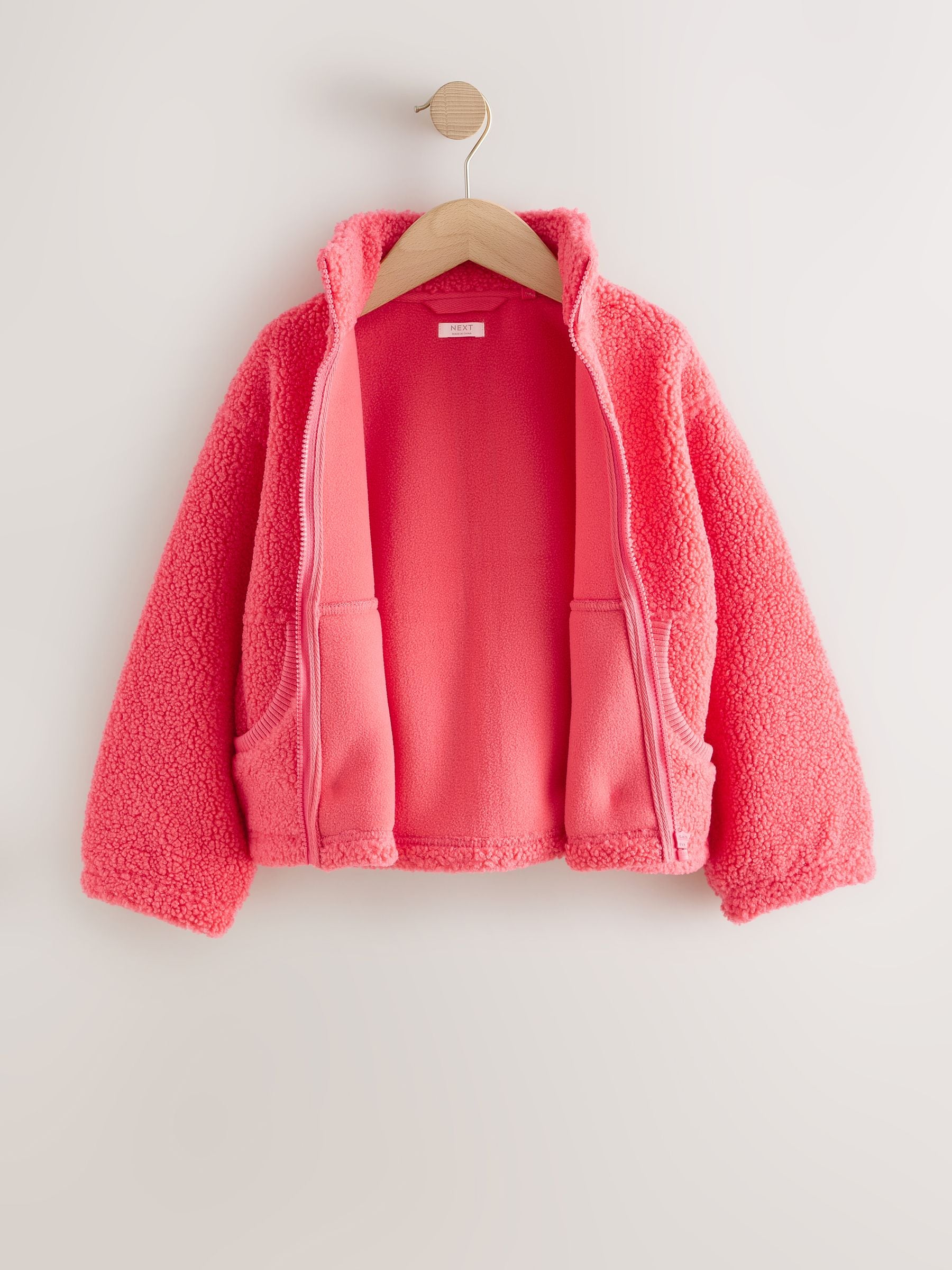 Dsiney Kidz - Coral Orange Zip Up Borg Jacket (3-16yrs) image 8