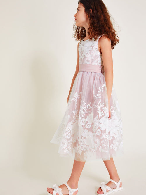 Monsoon Pink Alicia Embroidered Lace Maxi Dress image 1