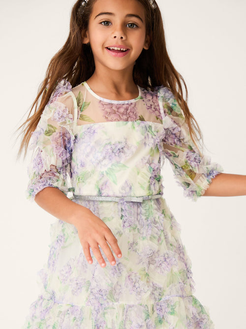 Monsoon Purple Hydrangea Ruffle Party Dress image 1