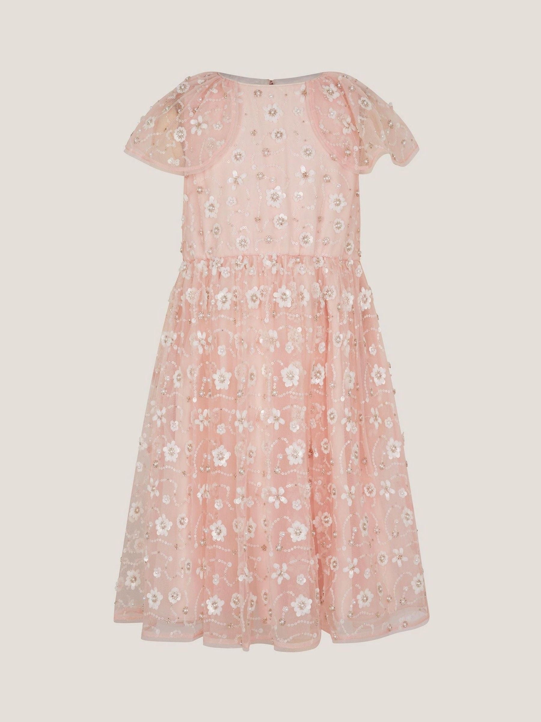 Monsoon Pink Latifa Floral Embellished Party Dress image 2