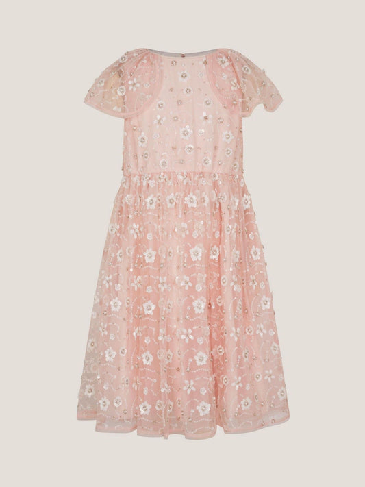 Monsoon Pink Latifa Floral Embellished Party Dress image 2