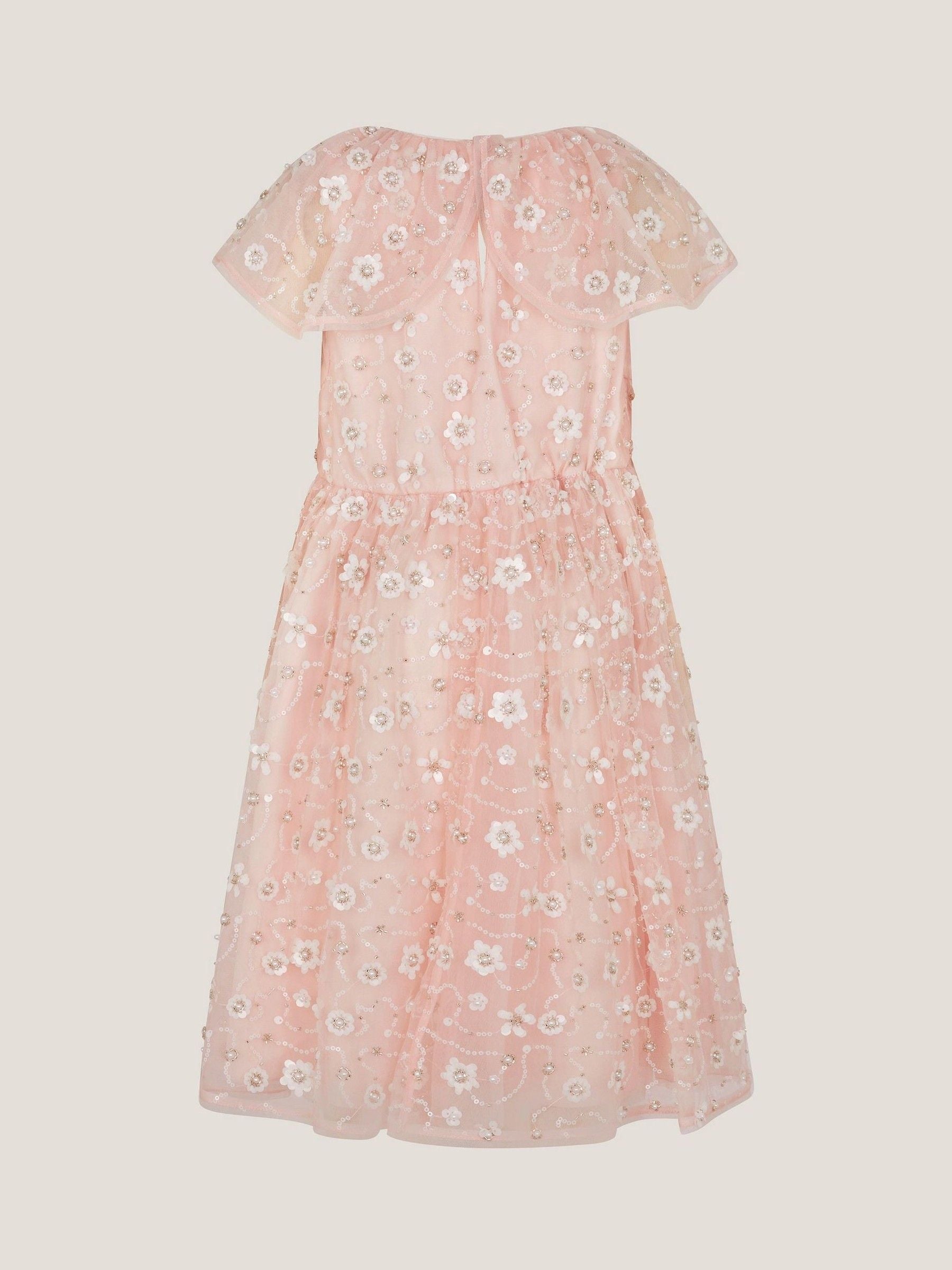 Monsoon Pink Latifa Floral Embellished Party Dress image 3