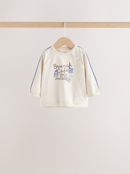 Blue/Brown Brunch Club Baby Top and Wide Leg Leggings Set 6 Piece (0mths-2yrs) - image 3