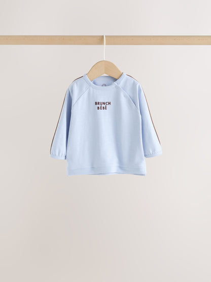 Blue/Brown Brunch Club Baby Top and Wide Leg Leggings Set 6 Piece (0mths-2yrs) - image 5