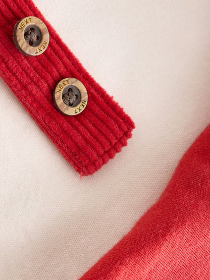 Red Plain Cord Dungaree and Bodysuit Baby Set (0mths-2yrs) - image 5