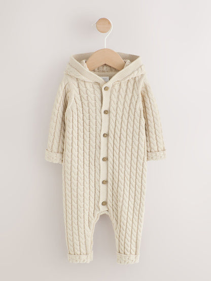 Neutral Knitted Cable Baby Romper (0mths-3yrs) - image 1