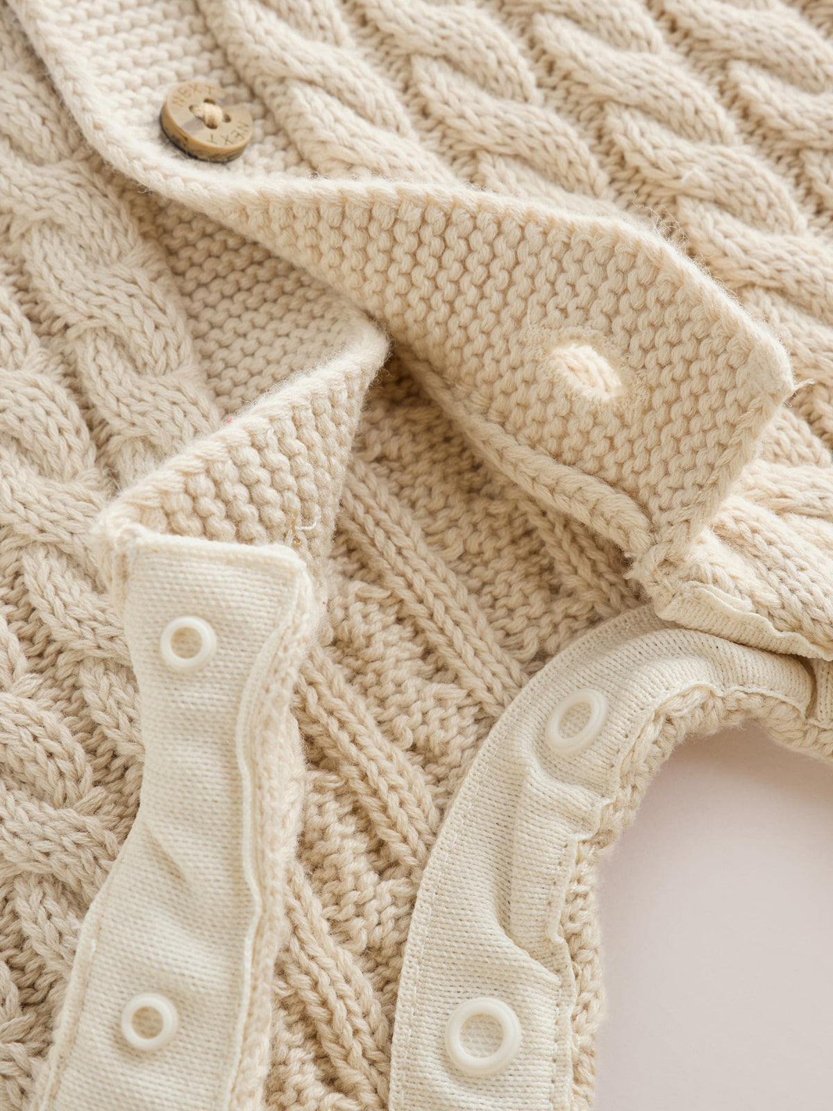 Neutral Knitted Cable Baby Romper (0mths-3yrs) - image 6