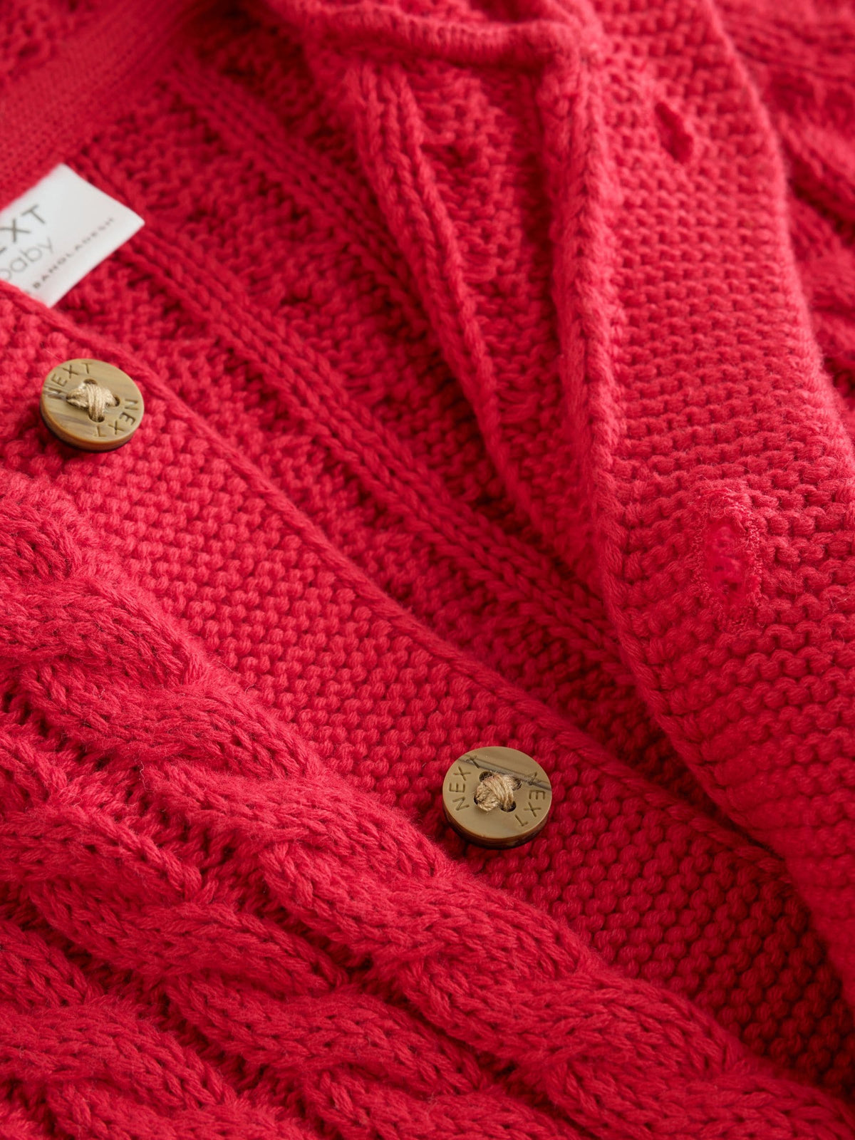 Red Knitted Cable Baby Romper (0mths-3yrs) - image 4