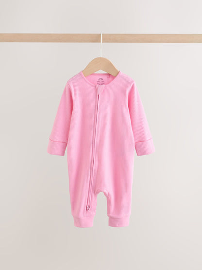 Pink Baby Sleepsuits 3 Pack (0mths-3yrs) image 3