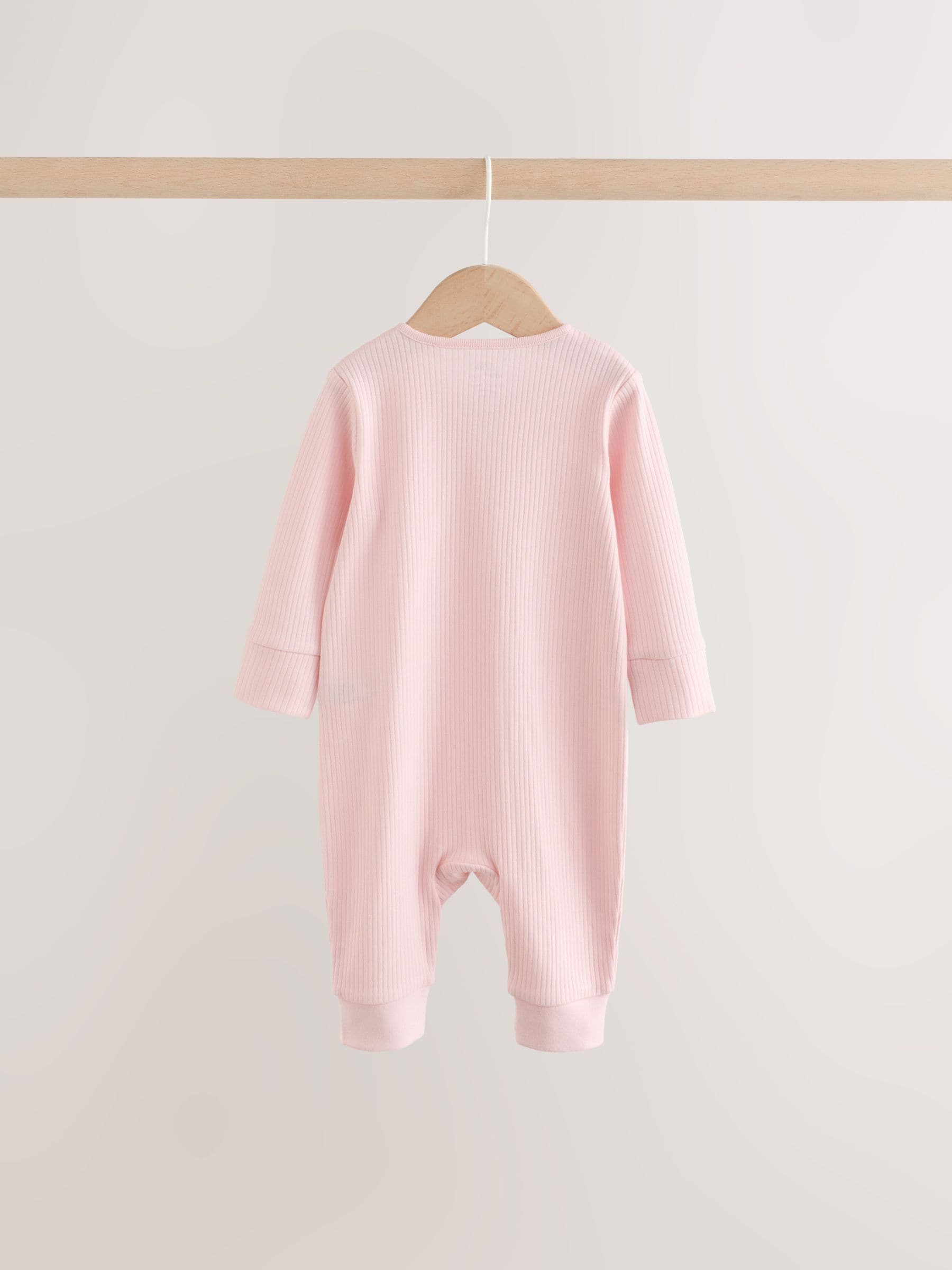 Pink Baby Sleepsuits 3 Pack (0mths-3yrs) image 5