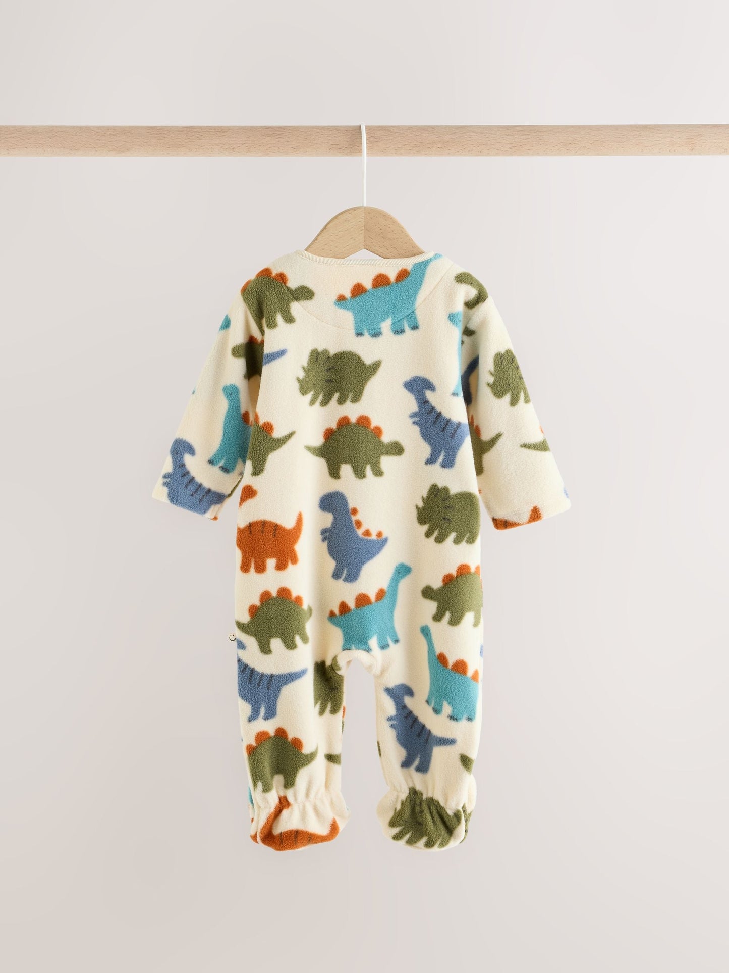 Dsiney Kidz - Blue Dinosaur Micro Fleece Two Way Zip Baby Sleepsuits 2 Pack image 5