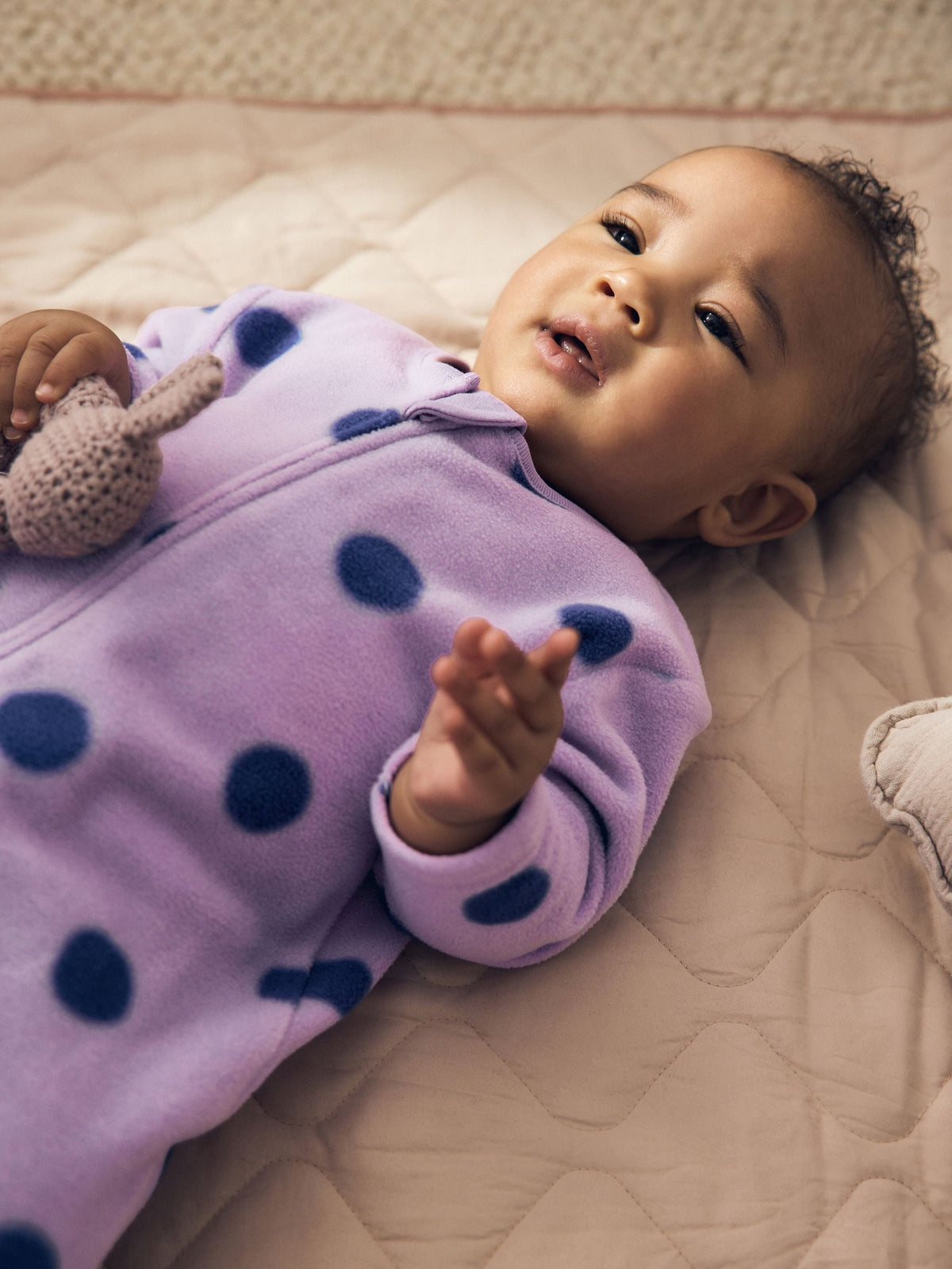 Purple/Pink Two Way Zip Micro Fleece Sleepsuits 2 Pack image 5