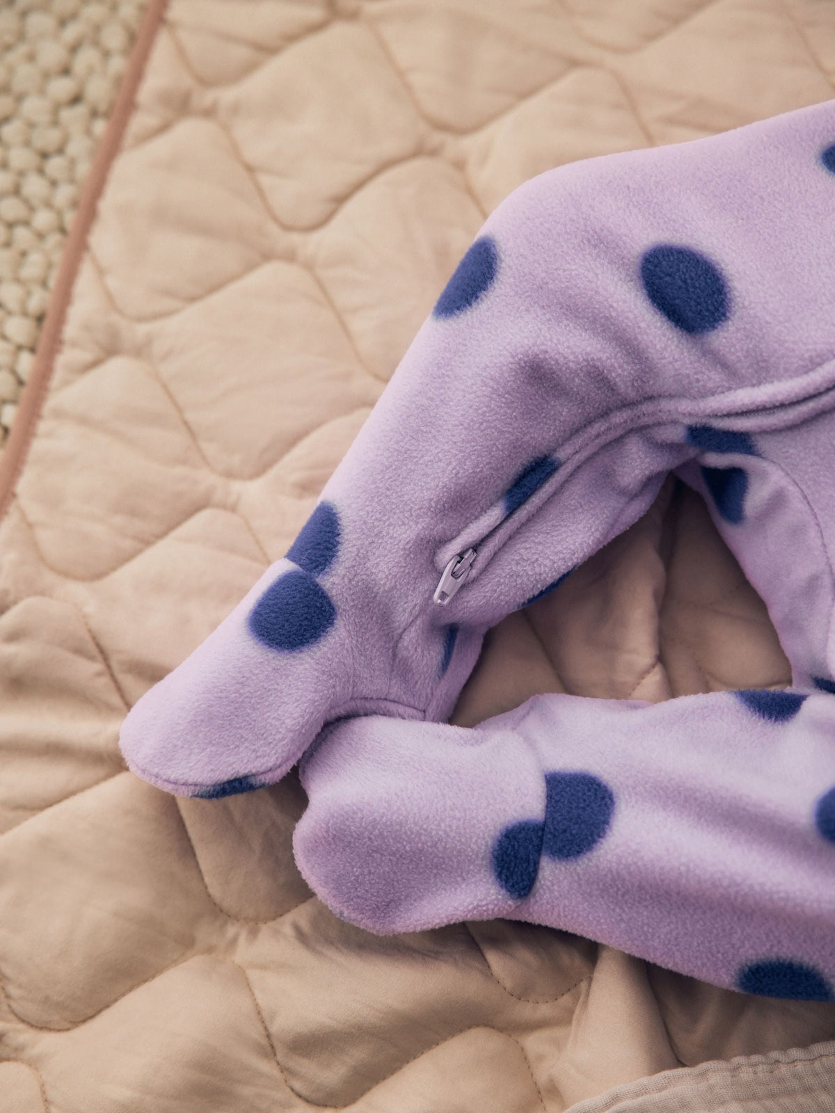 Purple/Pink Two Way Zip Micro Fleece Sleepsuits 2 Pack image 6