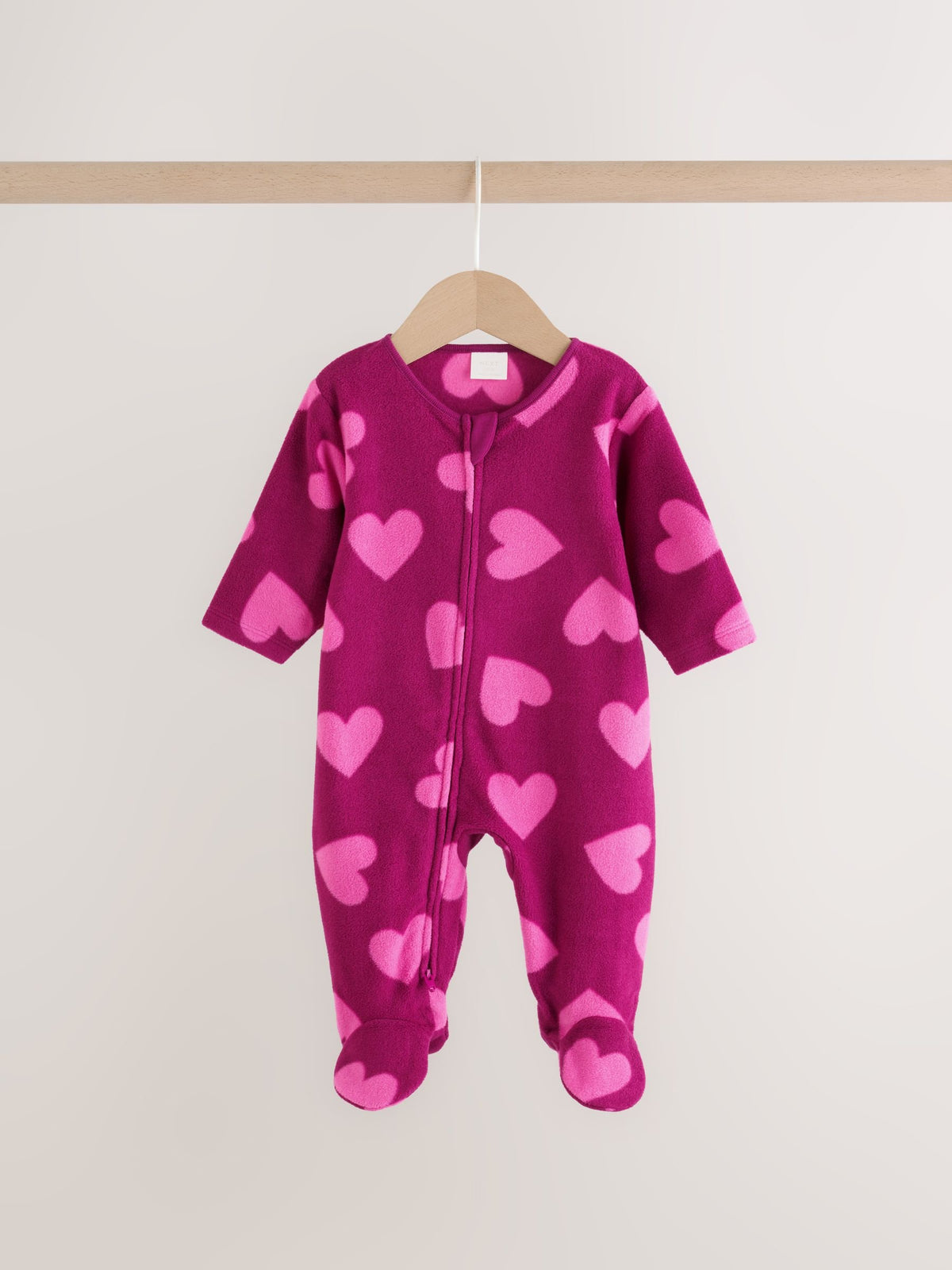 Purple/Pink Two Way Zip Micro Fleece Sleepsuits 2 Pack image 8