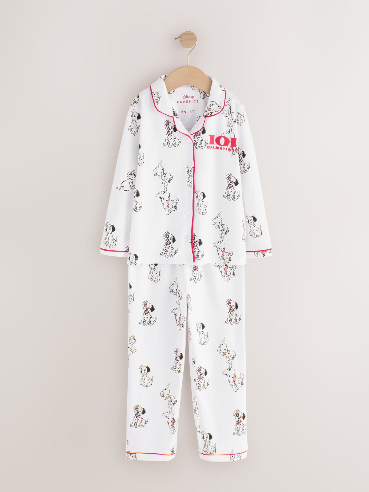 White 101 Dalmatians Wide Leg Jersey Button Through Pyjamas (3-16yrs) - image 4