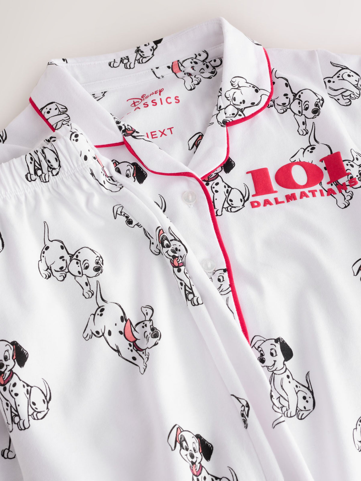 White 101 Dalmatians Wide Leg Jersey Button Through Pyjamas (3-16yrs) - image 6