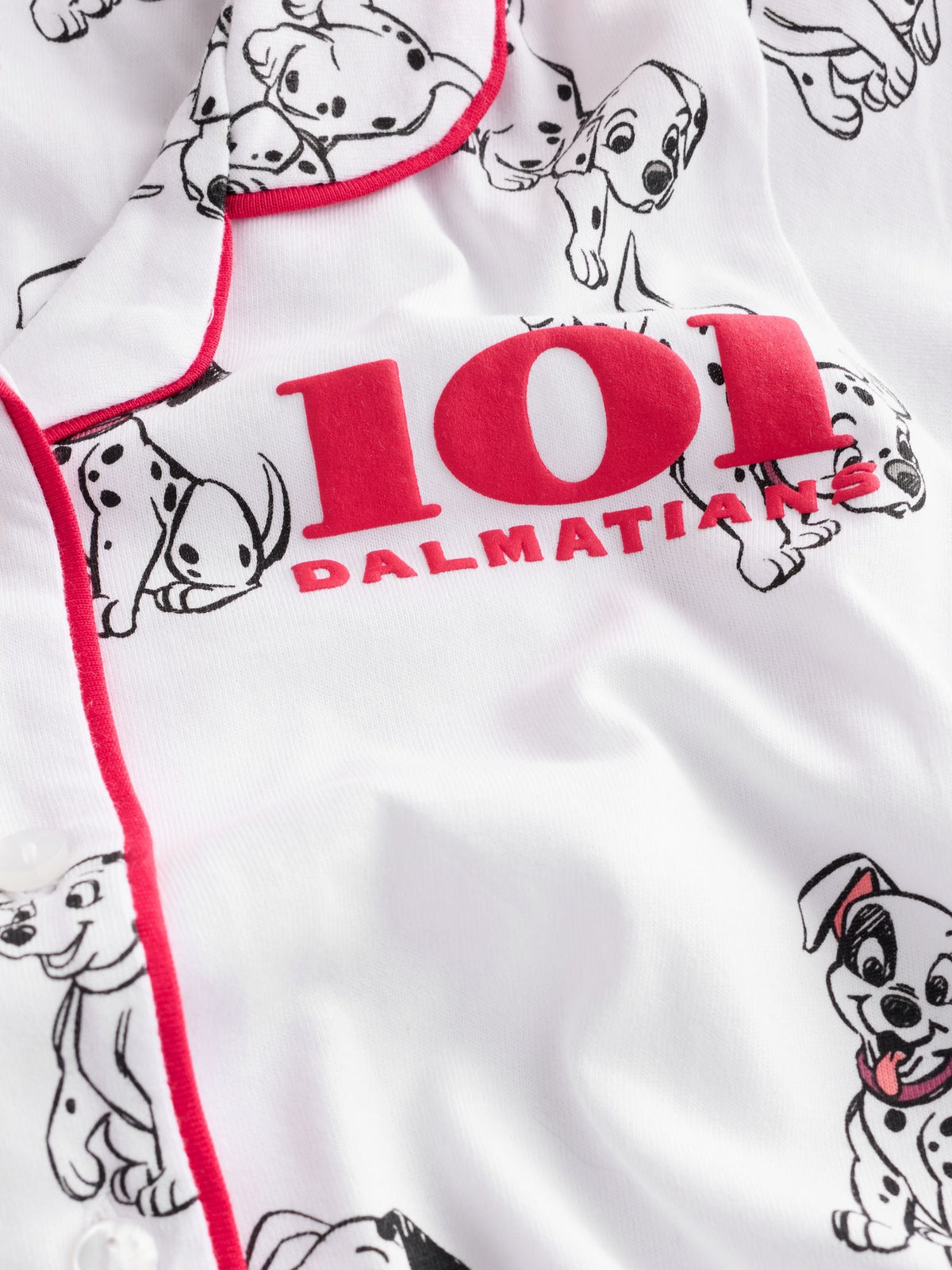 White 101 Dalmatians Wide Leg Jersey Button Through Pyjamas (3-16yrs) - image 7