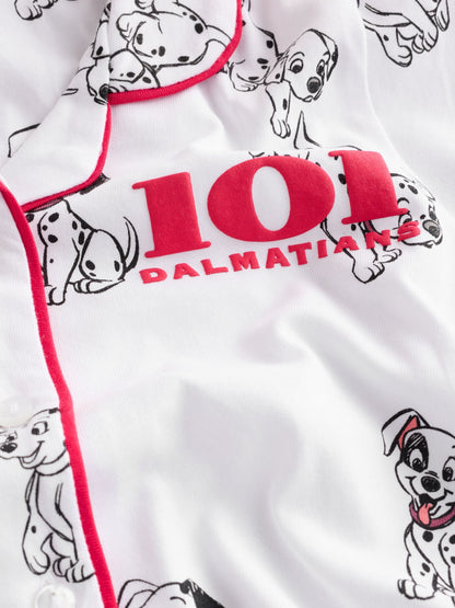 White 101 Dalmatians Wide Leg Jersey Button Through Pyjamas (3-16yrs) - image 7