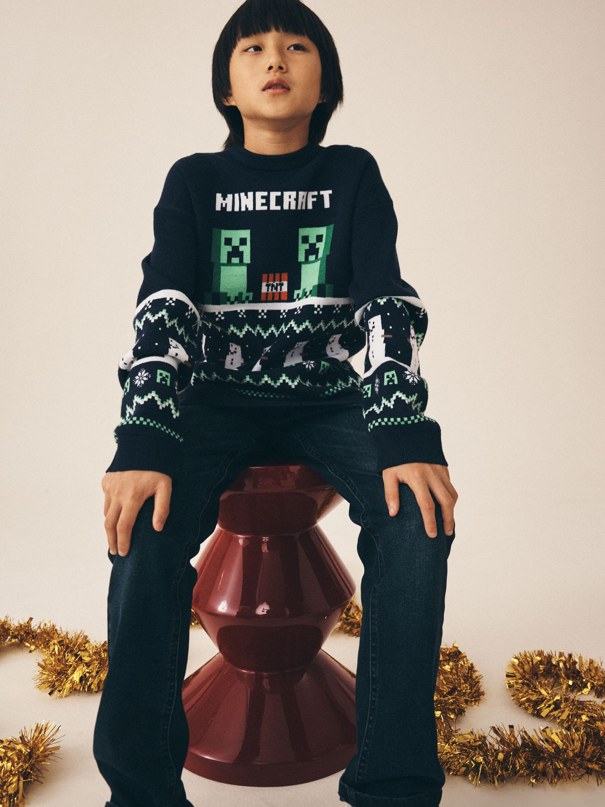 Blue/Navy Christmas License Jumper (3-16yrs) - image 1
