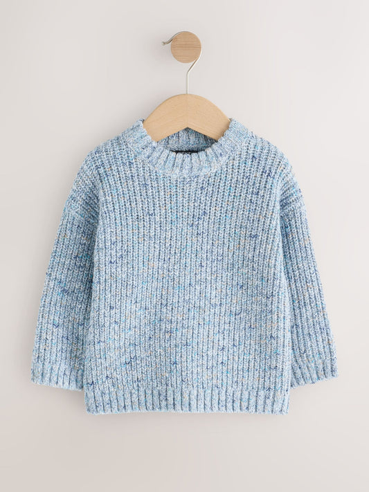 Dsiney Kidz - Blue Twist Knitted Crew Neck Jumper (3mths-7yrs) image 1