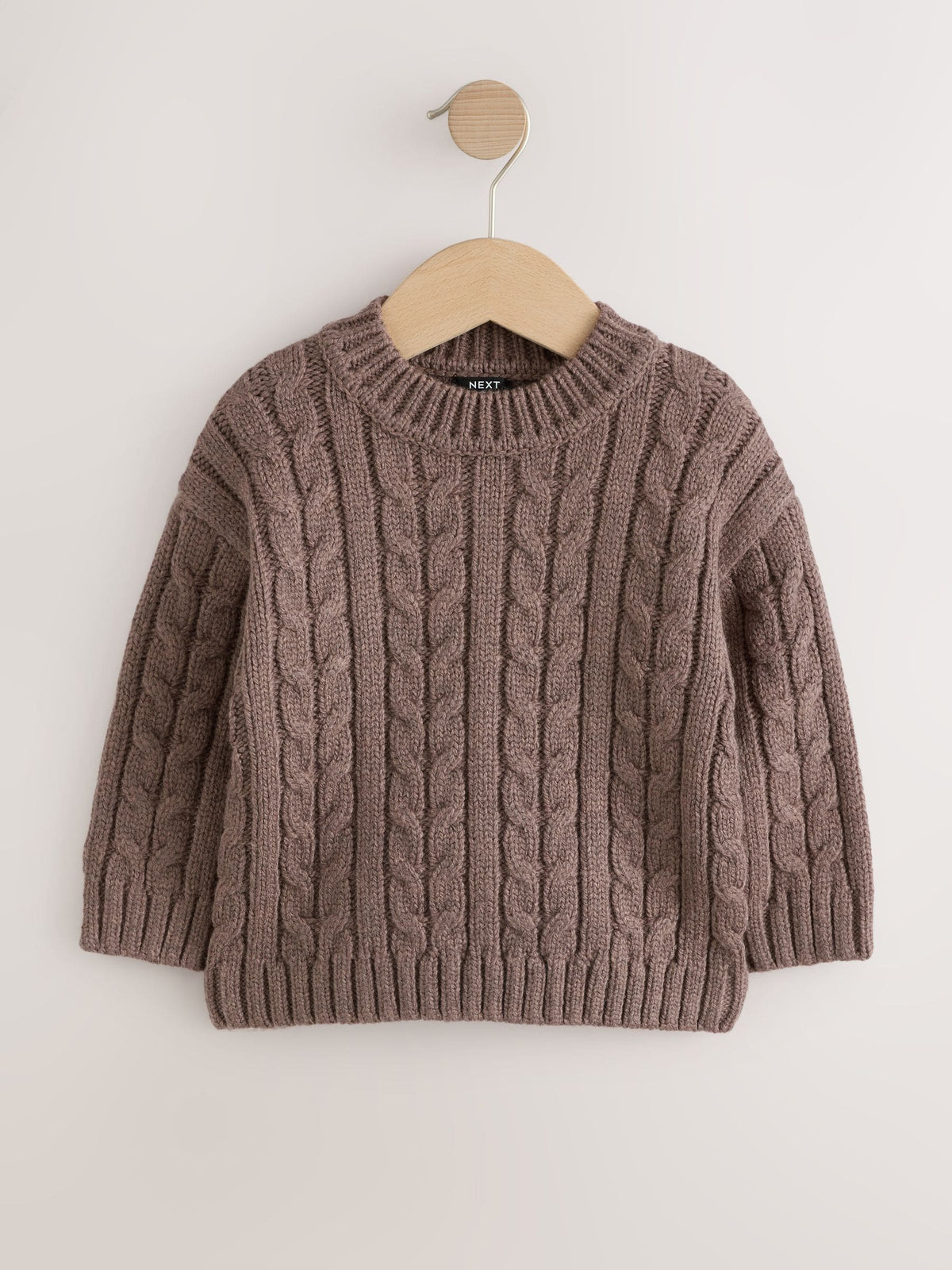 Dsiney Kidz - Brown Cable Knit Crew Neck Jumper (3mths-7yrs) image 1