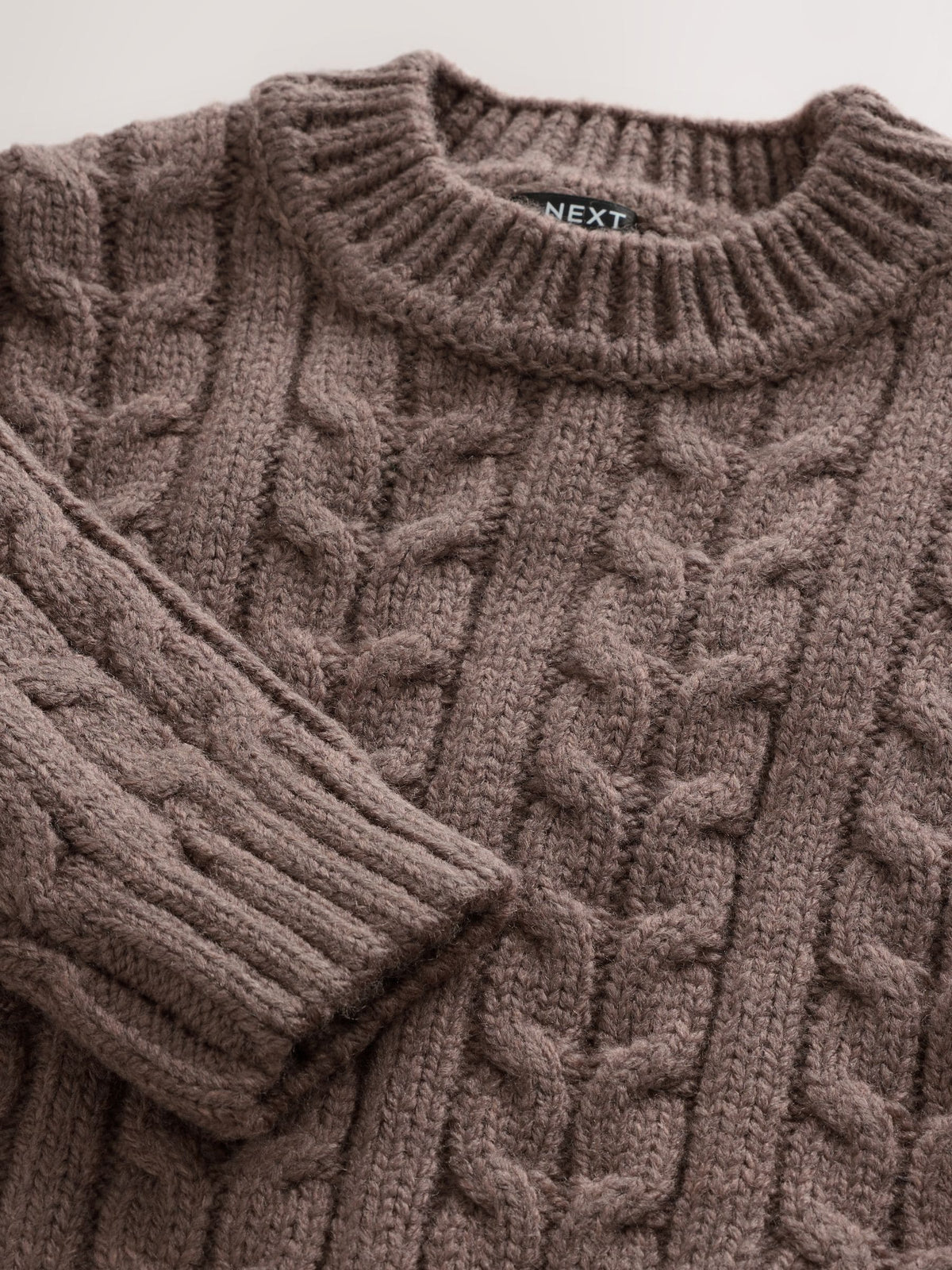 Dsiney Kidz - Brown Cable Knit Crew Neck Jumper (3mths-7yrs) image 3