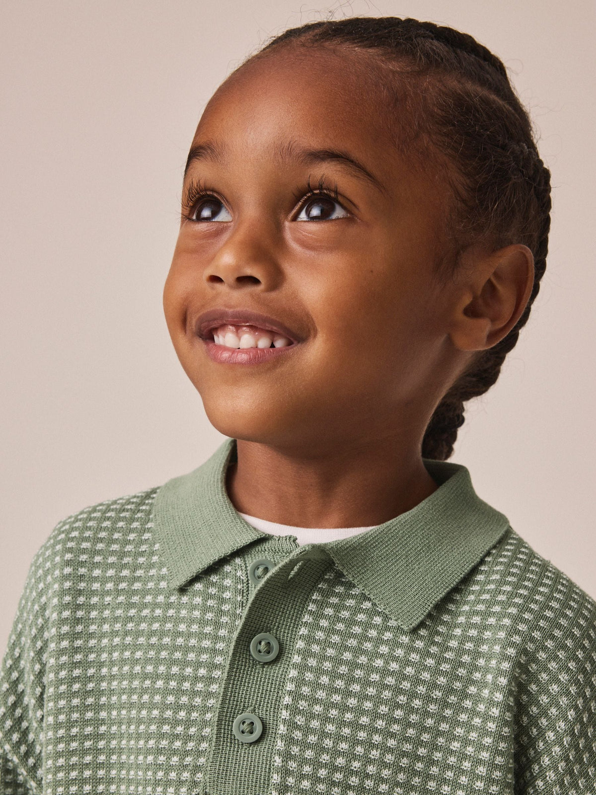 Dsiney Kidz - Green Textured Knitted Popper Neck Polo Shirt (3mths-7yrs) image 4