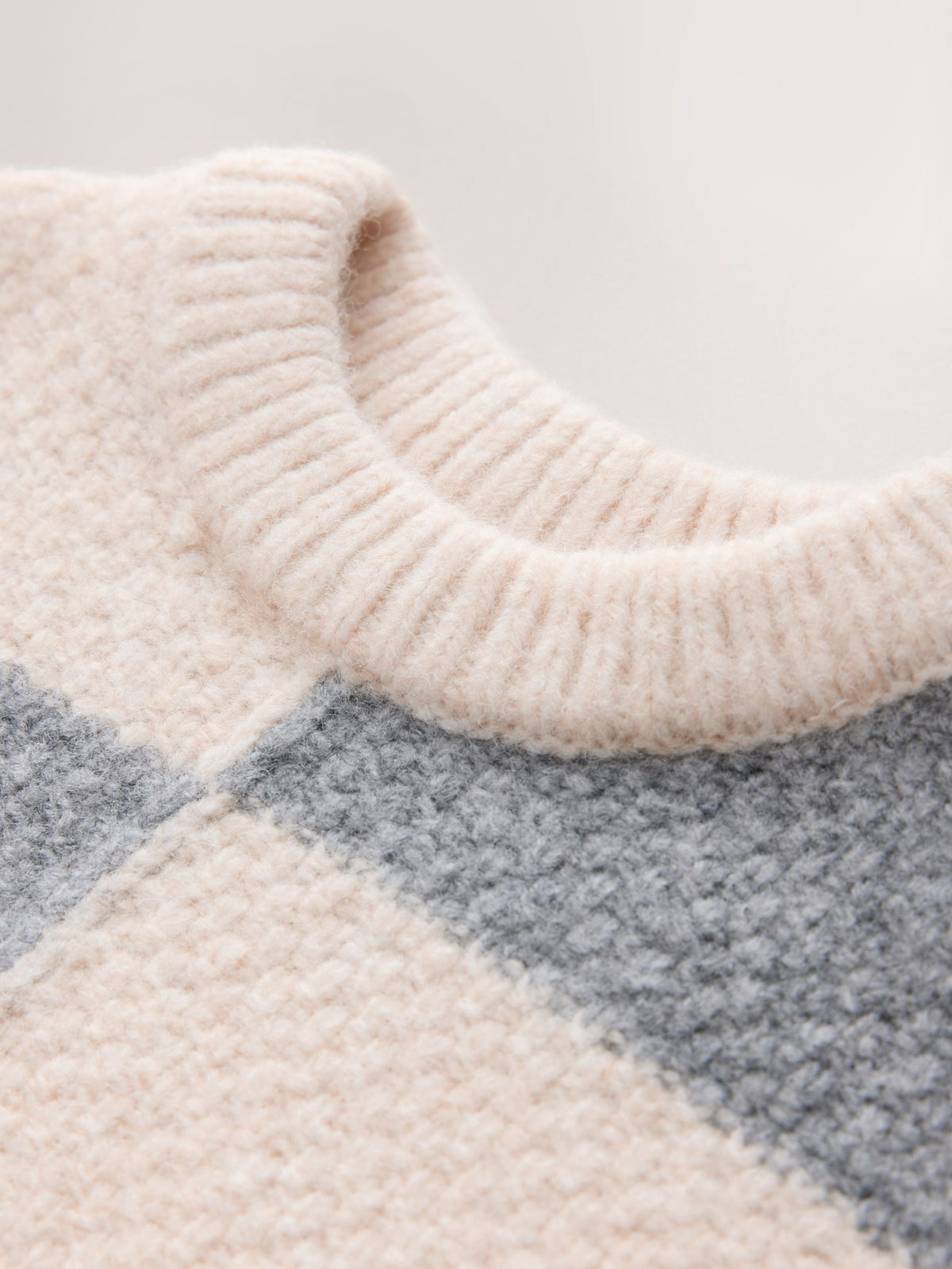Grey/White Checkerboard Knit Crew Neck Jumper (3mths-7yrs) - image 7