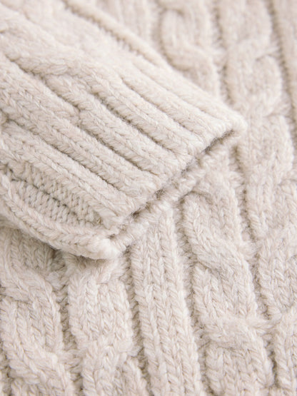 Dsiney Kidz - Neutral Cream Cable Knit Crew Neck Jumper (3mths-7yrs) image 3