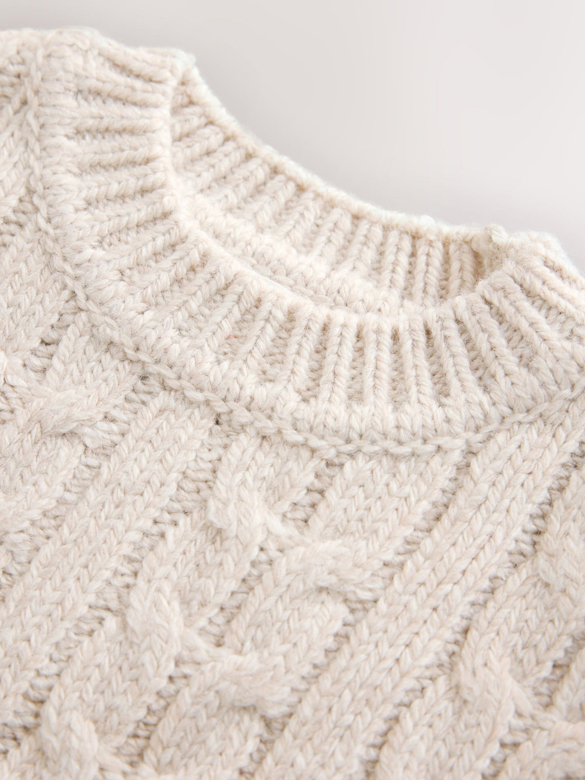 Dsiney Kidz - Neutral Cream Cable Knit Crew Neck Jumper (3mths-7yrs) image 4