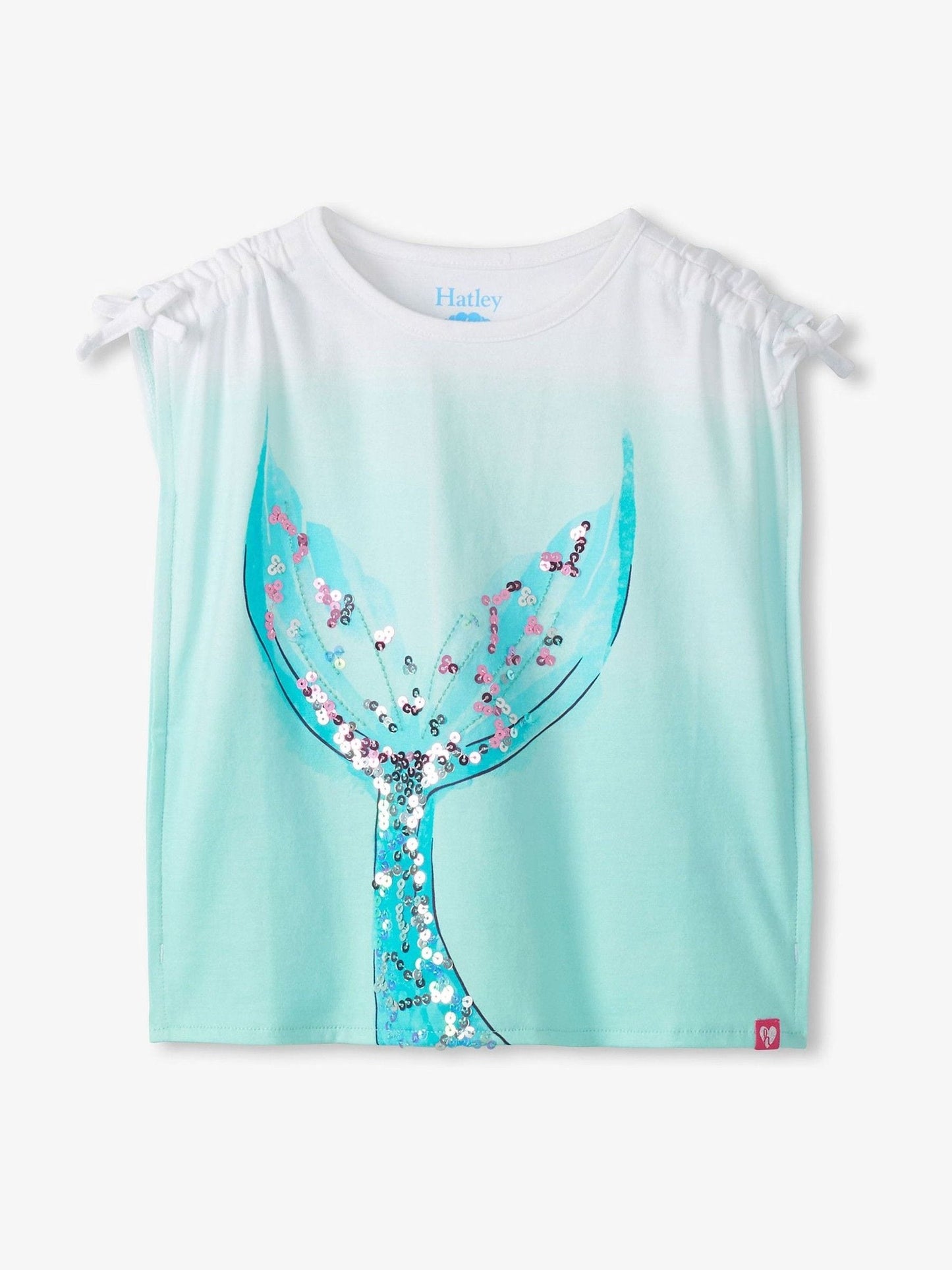 Dsiney Kidz - Hatley White Mermaid Tail Cinched Shoulder Top image 2