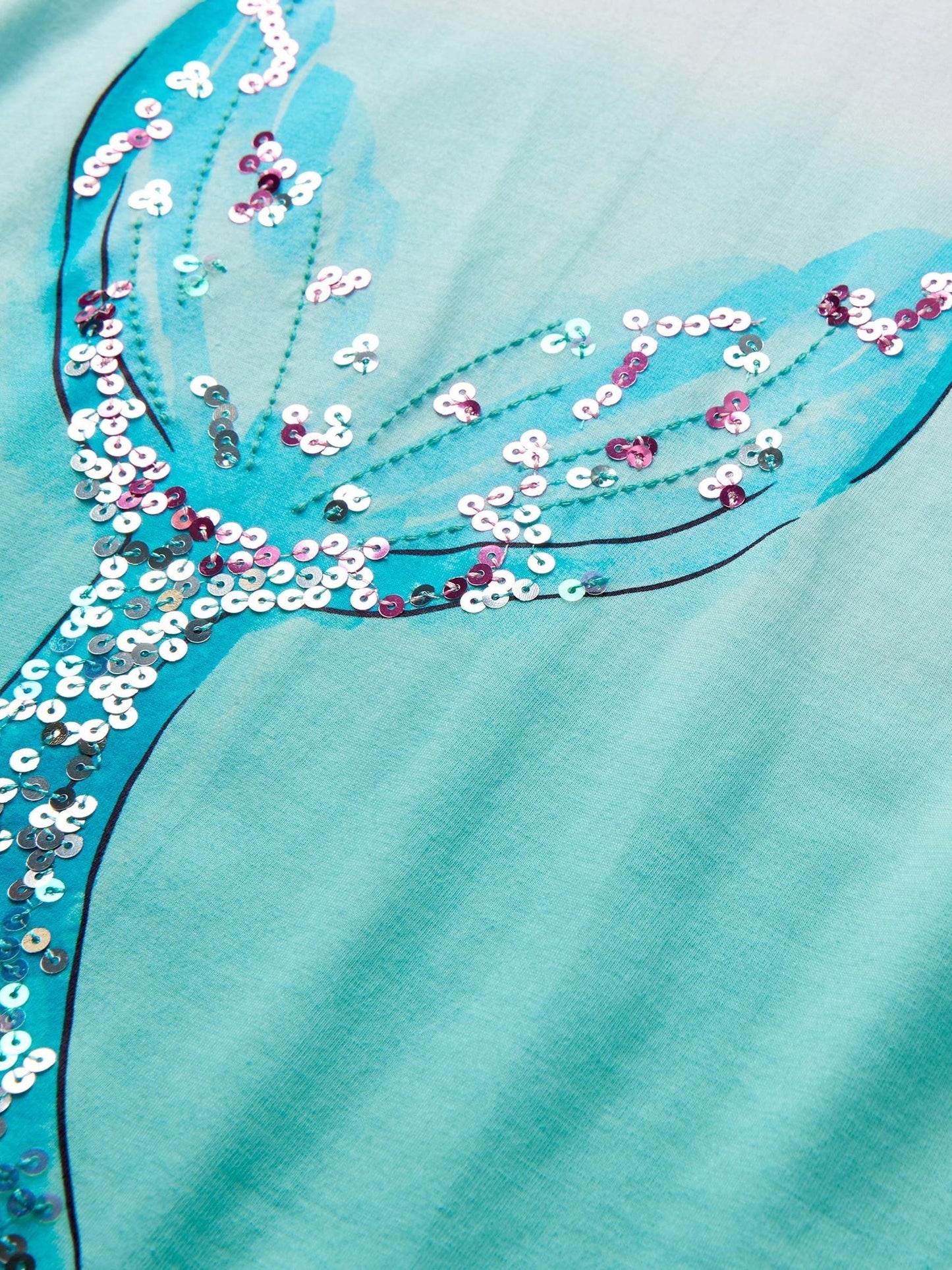 Dsiney Kidz - Hatley White Mermaid Tail Cinched Shoulder Top image 4