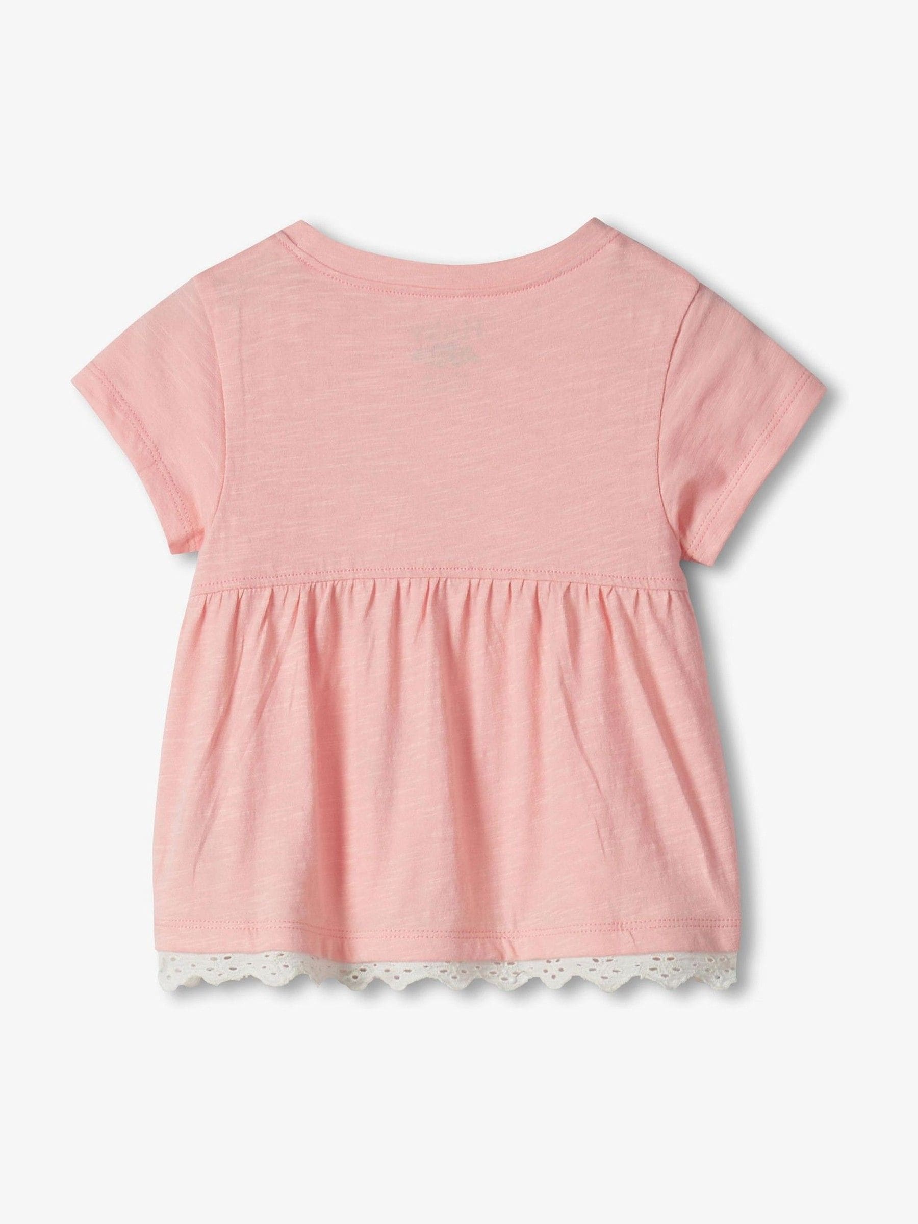 Hatley Pink Blossom Eyelet Trim Tee And Short Set image 4
