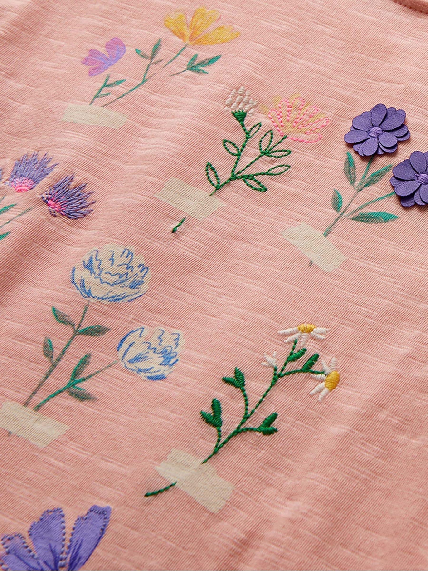 Hatley Pink Blossom Eyelet Trim Tee And Short Set image 7