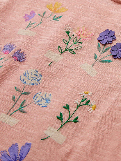 Hatley Pink Blossom Eyelet Trim Tee And Short Set image 7