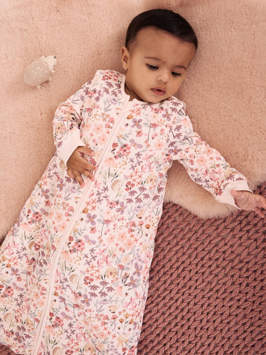 Dsiney Kidz - Pink Floral 2.5 Tog Removable Sleeve Baby Sleep Bag image 1