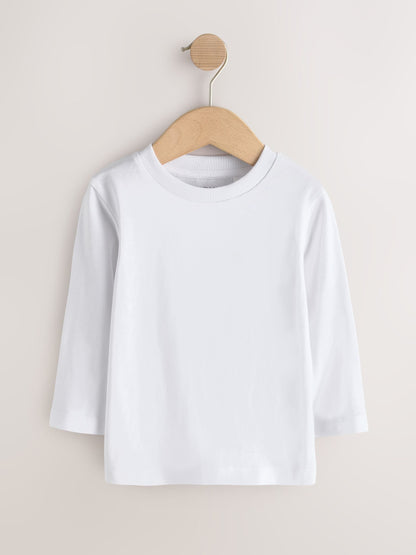 Dsiney Kidz - White Long Sleeve Plain T-Shirts 2 Pack (3mths-7yrs) image 3