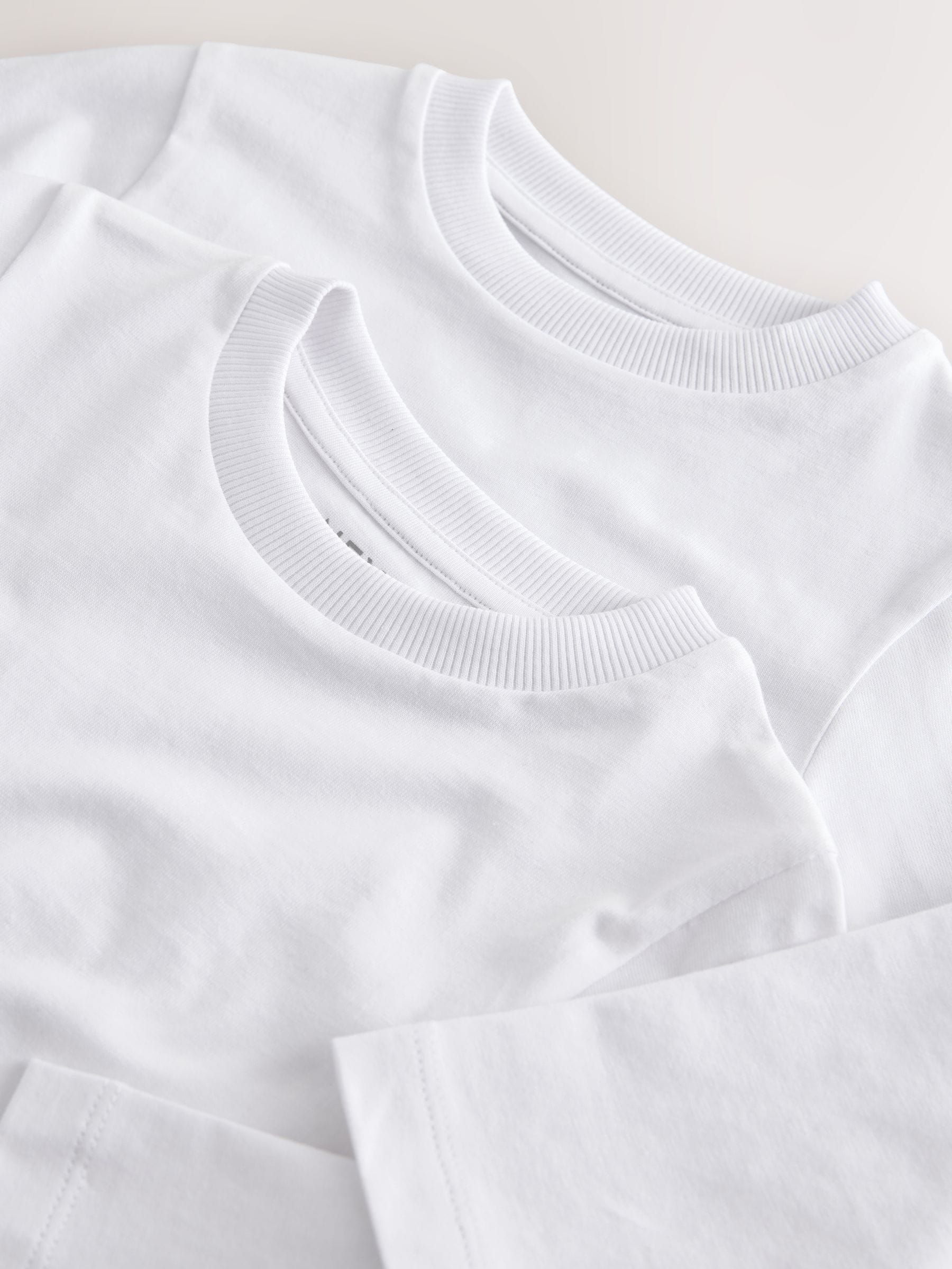 Dsiney Kidz - White Long Sleeve Plain T-Shirts 2 Pack (3mths-7yrs) image 5