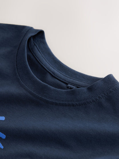 Dsiney Kidz - Navy Blue Surf Boards Regular Fit Short Sleeve Graphic Print T-Shirt (3-16yrs) image 3
