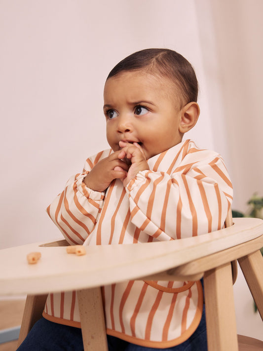 Dsiney Kidz - Rust stripe Weaning And Feeding Sleeved Bib image 2
