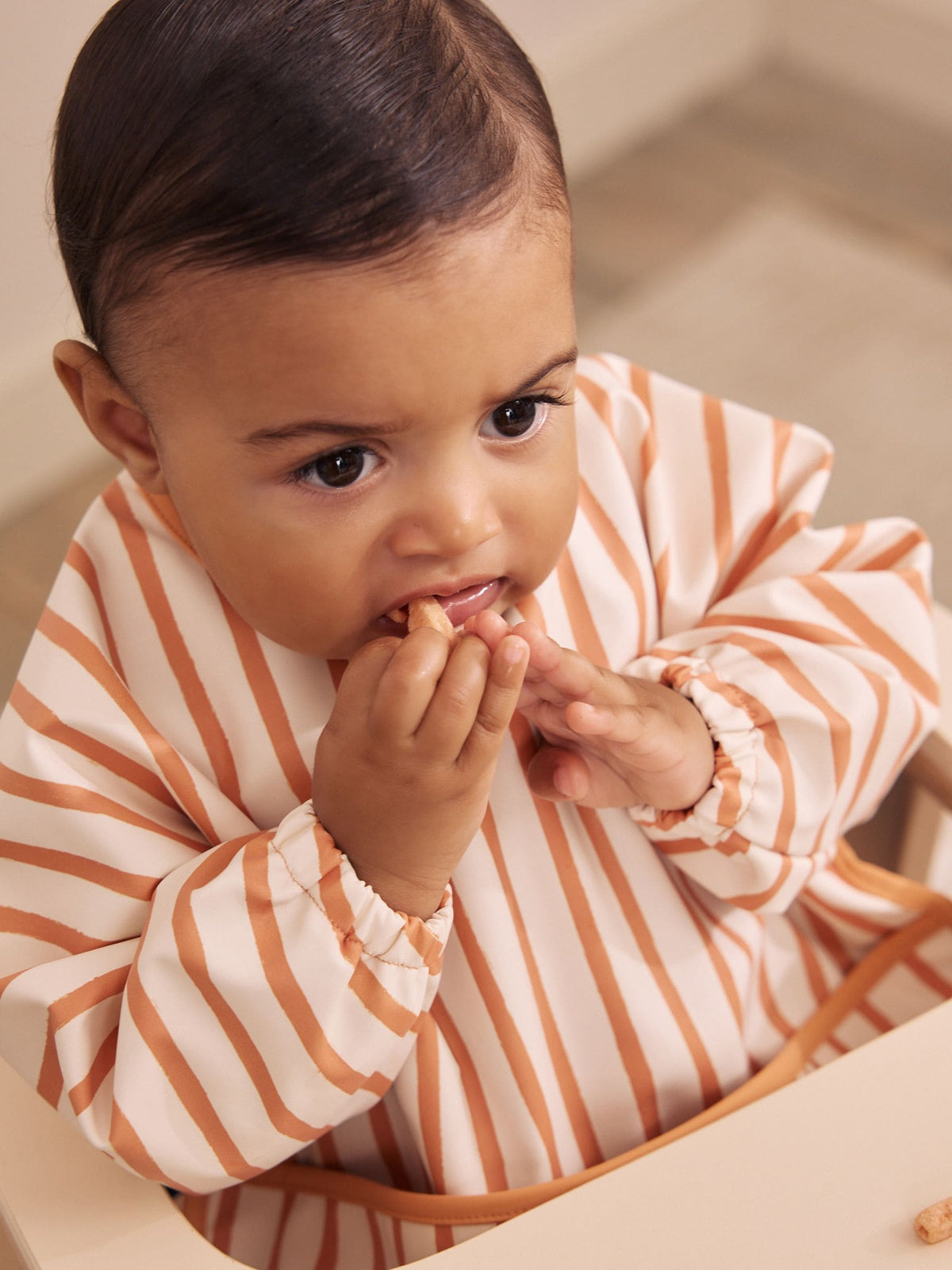Dsiney Kidz - Rust stripe Weaning And Feeding Sleeved Bib image 3