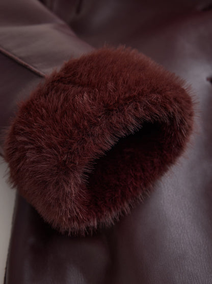 Burgundy Red Faux Shearling Jacket (3-16yrs) - image 10