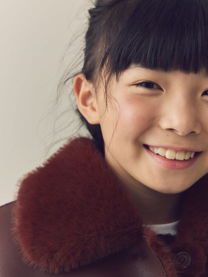 Burgundy Red Faux Shearling Jacket (3-16yrs) - image 5