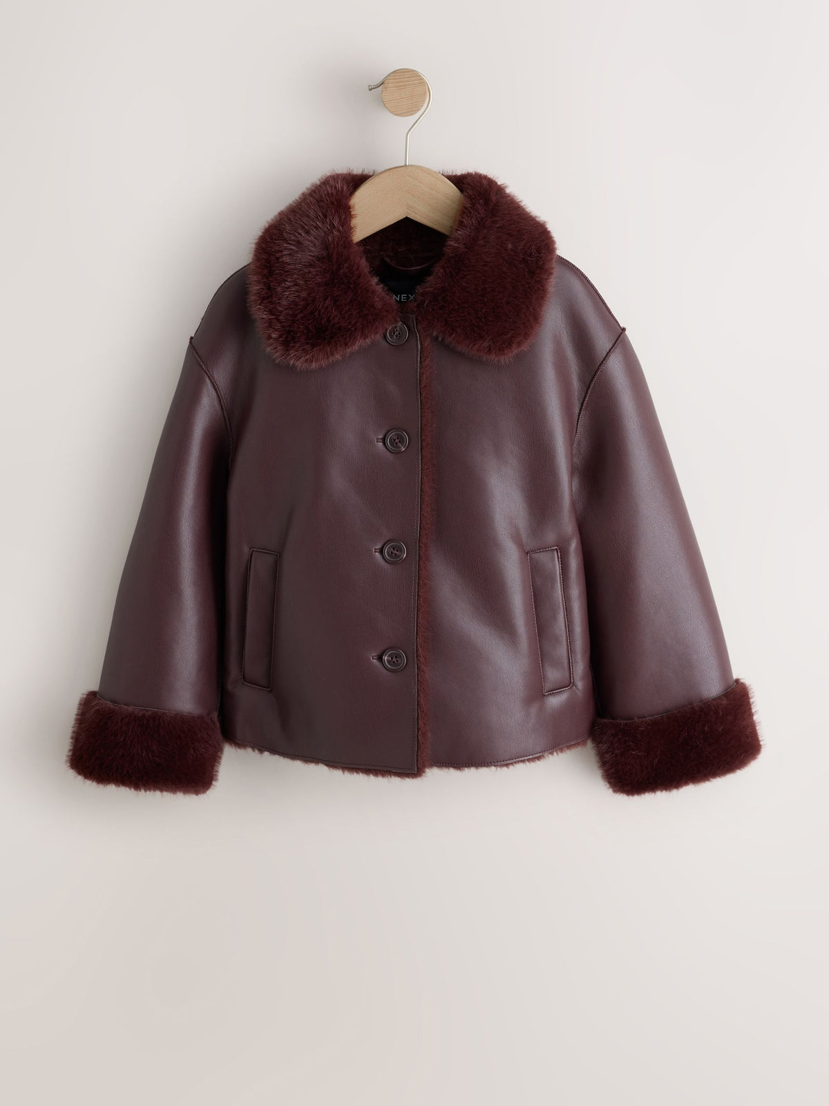 Burgundy Red Faux Shearling Jacket (3-16yrs) - image 6
